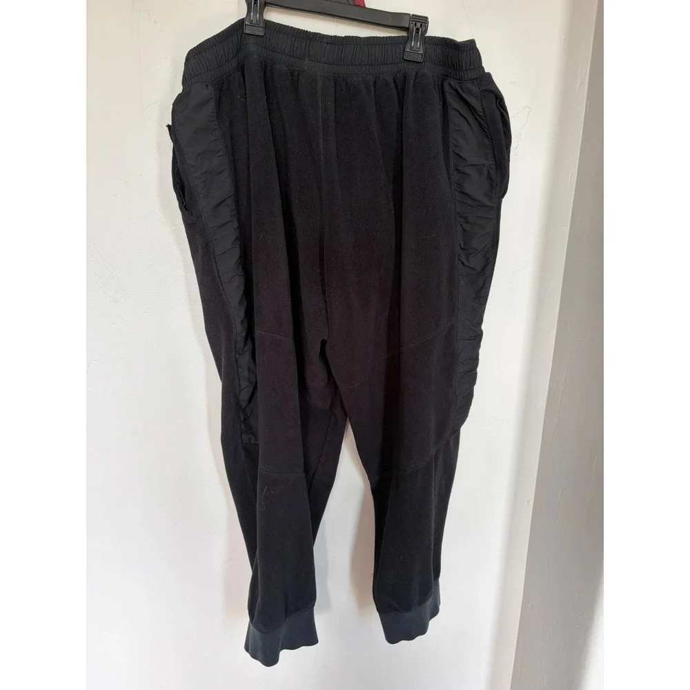 Nike Mens XXL Black Polar Fleece Joggers Nylon Side Panel Sweatpants Futura Logo